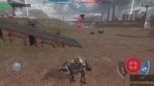Gameplay of War Robots with a mech in action