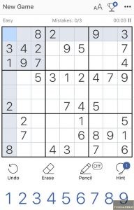 A screenshot of a Sudoku game