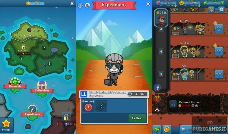 Unlock bigger coal mines and other equally exciting features in Idle Miner Tycoon