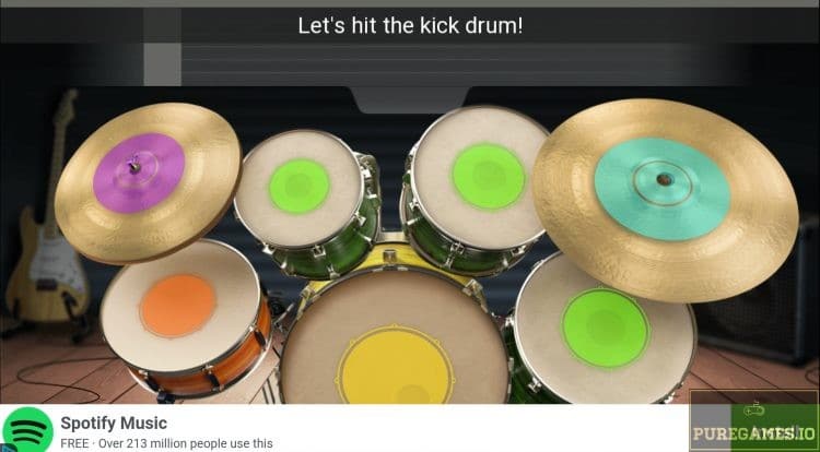learn how to play drums or practice your skill with WeDrum's drum kit simulator
