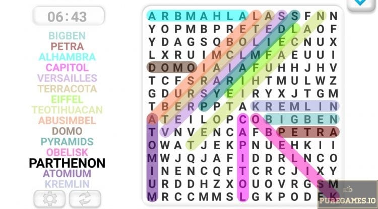 simple yet fun and addictive word search puzzle of different categories