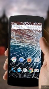 Broken Screen App on a smartphone