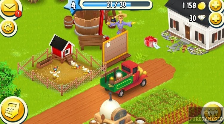 harvest crops, raise animals and sell goods (download hay day)
