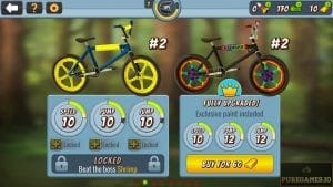Bike customization in the game