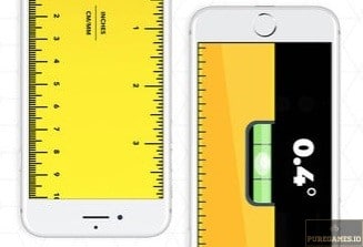 Tape Measure app used as a ruler